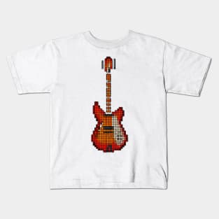 Tiled Pixel 360 12-String Guitar Upright Kids T-Shirt